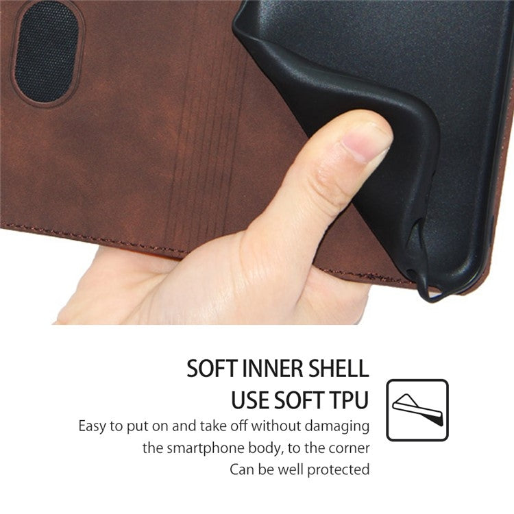 For Motorola Edge 5G 2024 Skin Feel Magnetic Leather Phone Case(Dark Brown) - Motorola Cases by PMC Jewellery | Online Shopping South Africa | PMC Jewellery | Buy Now Pay Later Mobicred