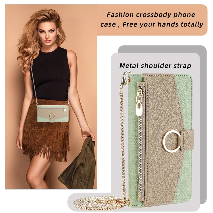 For Motorola Moto G84 5G Crossbody Litchi Texture Leather Phone Case(Green) - Motorola Cases by PMC TechLife | Online Shopping South Africa | PMC TechLife | Buy Now Pay Later Mobicred