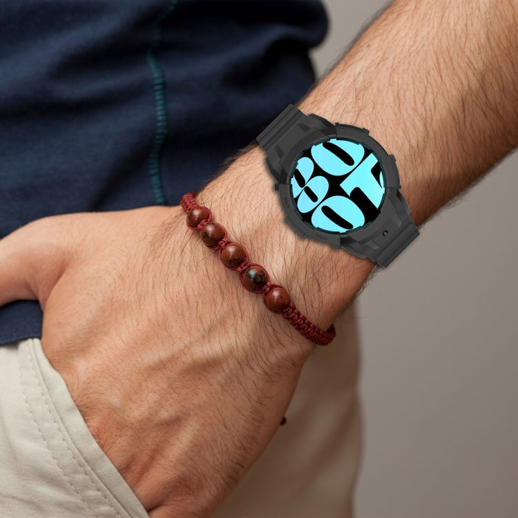 For Samsung Galaxy Watch 6 40mm Armor Silicone Watch Band + Watch Case Set(Blue) - Watch Bands by PMC TechLife | Online Shopping South Africa | PMC TechLife