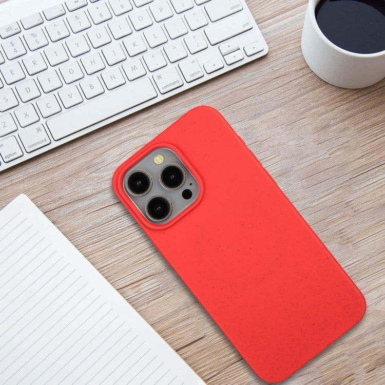 For iPhone 14 Pro Wheat MagSafe Magnetic Straw Material + TPU Phone Case(Red) - iPhone 14 Pro Cases by PMC TechLife | Online Shopping South Africa | PMC TechLife