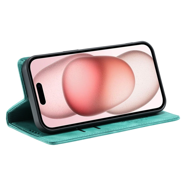 For iPhone 16 Plus Totem Embossed Magnetic Leather Phone Case(Green) - iPhone 16 Plus Cases by PMC TechLife | Online Shopping South Africa | PMC TechLife | Buy Now Pay Later Mobicred