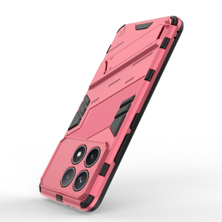 For Xiaomi Redmi K70 5G Punk Armor 2 in 1 PC + TPU Phone Case with Holder(Light Red) - K70 Cases by PMC TechLife | Online Shopping South Africa | PMC TechLife | Buy Now Pay Later Mobicred