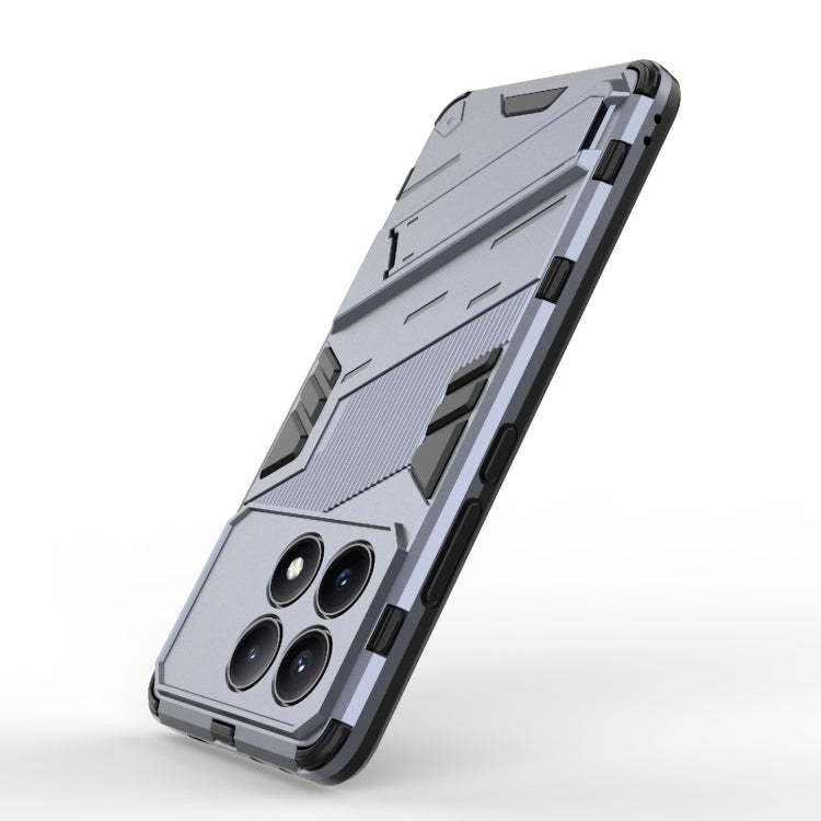 For Xiaomi Redmi K70E 5G Punk Armor 2 in 1 PC + TPU Phone Case with Holder(Grey) - Xiaomi Cases by PMC TechLife | Online Shopping South Africa | PMC TechLife | Buy Now Pay Later Mobicred
