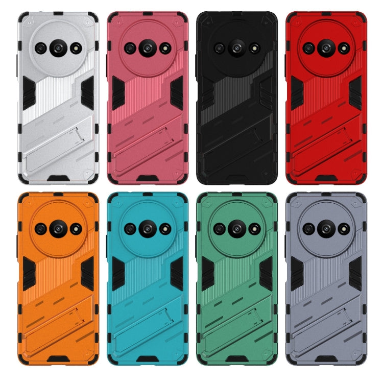 For Xiaomi Redmi A3 4G Global Punk Armor 2 in 1 PC + TPU Phone Case with Holder(Red) - Xiaomi Cases by PMC TechLife | Online Shopping South Africa | PMC TechLife | Buy Now Pay Later Mobicred