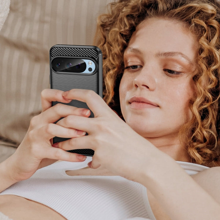 For Google Pixel 9 Carbon Fiber Brushed Texture TPU Phone Case(Black) - Google Cases by PMC TechLife | Online Shopping South Africa | PMC TechLife | Buy Now Pay Later Mobicred