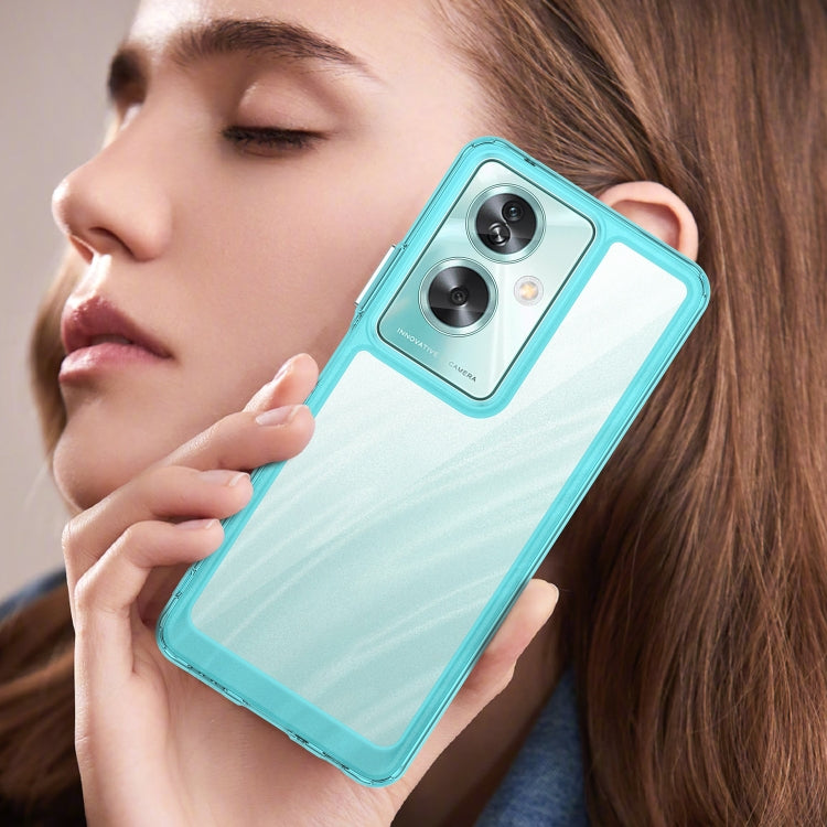 For OPPO A79 5G Colorful Series Acrylic Hybrid TPU Phone Case(Transparent Blue) - OPPO Cases by PMC TechLife | Online Shopping South Africa | PMC TechLife