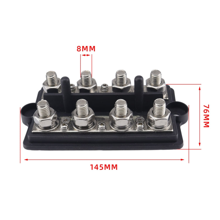 CP-4065 Double Row M8 Power Distribution Block Terminal Studs with Terminals(Black) - Booster Cable & Clip by PMC TechLife | Online Shopping South Africa | PMC TechLife | Buy Now Pay Later Mobicred