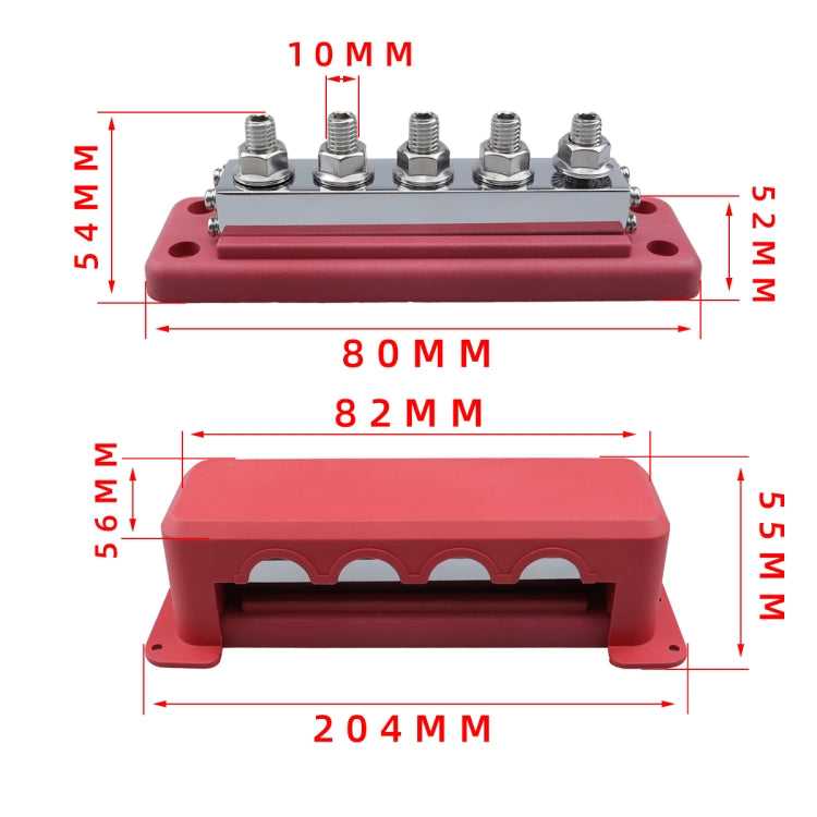 CP-4330-02 600A M10 Power Distribution Block Terminal Studs(Red) - Booster Cable & Clip by PMC TechLife | Online Shopping South Africa | PMC TechLife | Buy Now Pay Later Mobicred
