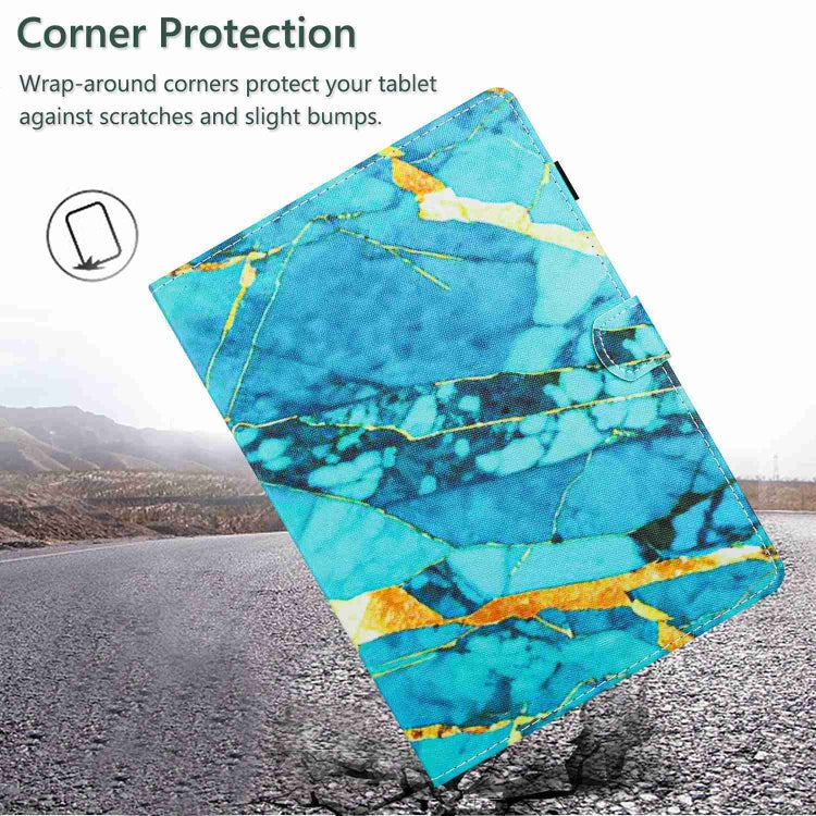 For iPad 11 Pro 2024 / 2020 / Air 4 10.9 Marble Pattern Stitching Smart Leather Tablet Case(Gold Blue) - iPad Air (2022) / (2020) 10.9 Cases by PMC TechLife | Online Shopping South Africa | PMC TechLife | Buy Now Pay Later Mobicred