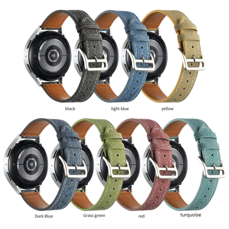 20mm Universal Denim Leather Buckle Watch Band(Red) - free shipping - PMc TechLife - Order now!