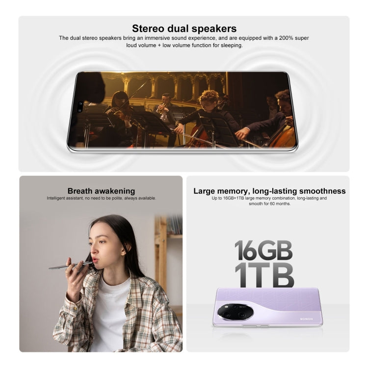 Honor 100 Pro, 16GB+256GB, Screen Fingerprint Identification, 6.78 inch MagicOS 7.2 Snapdragon 8 Gen 2 Octa Core up to 3.19GHz, Network: 5G, NFC, OTG, Support Google Play(Black) - free shipping - PMc TechLife - Order now!