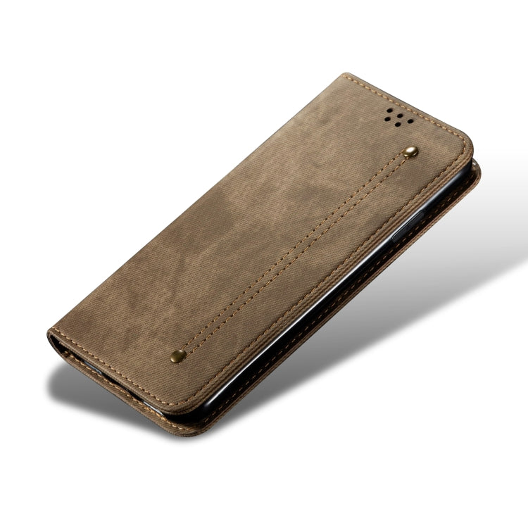For Motorola Edge 50 5G Global Denim Texture Flip Leather Phone Case(Khaki) - free shipping - PMC TechLife - Order now!