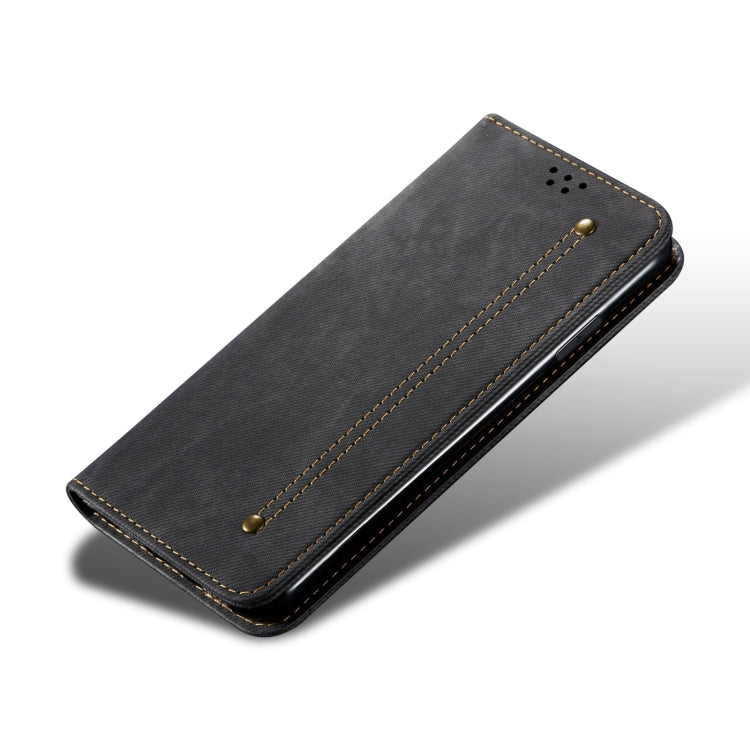 For Motorola Edge 50 5G Global Denim Texture Flip Leather Phone Case(Black) - free shipping - PMC TechLife - Order now!