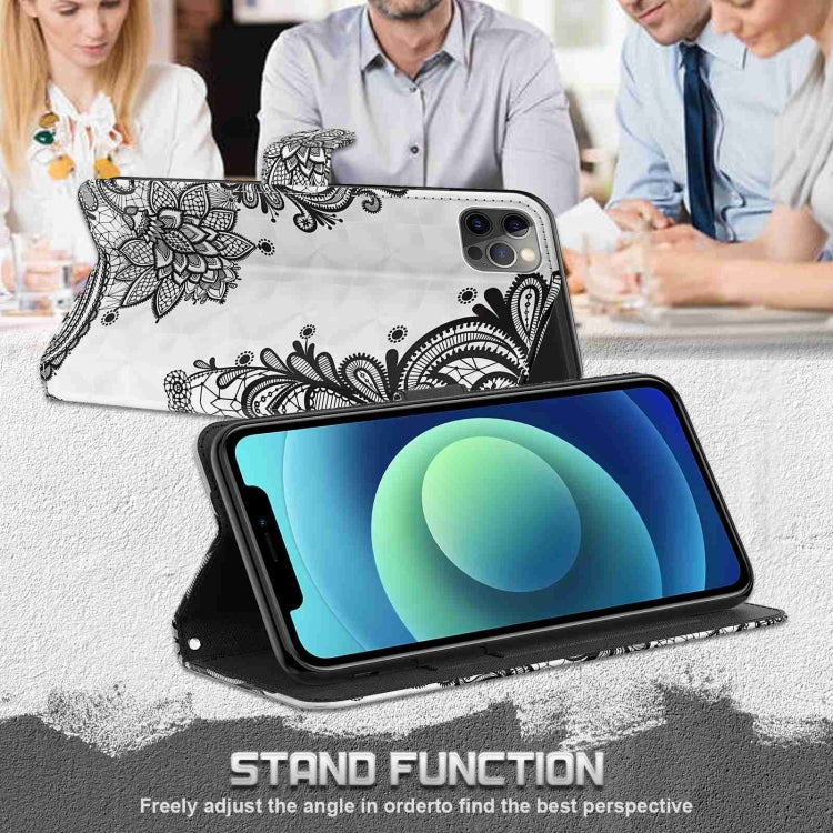 For Xiaomi Redmi 13C 5G / 4G 3D Painting Pattern Flip Leather Phone Case(Diagonal Black Flower) - Xiaomi Cases by PMC TechLife | Online Shopping South Africa | PMC TechLife | Buy Now Pay Later Mobicred