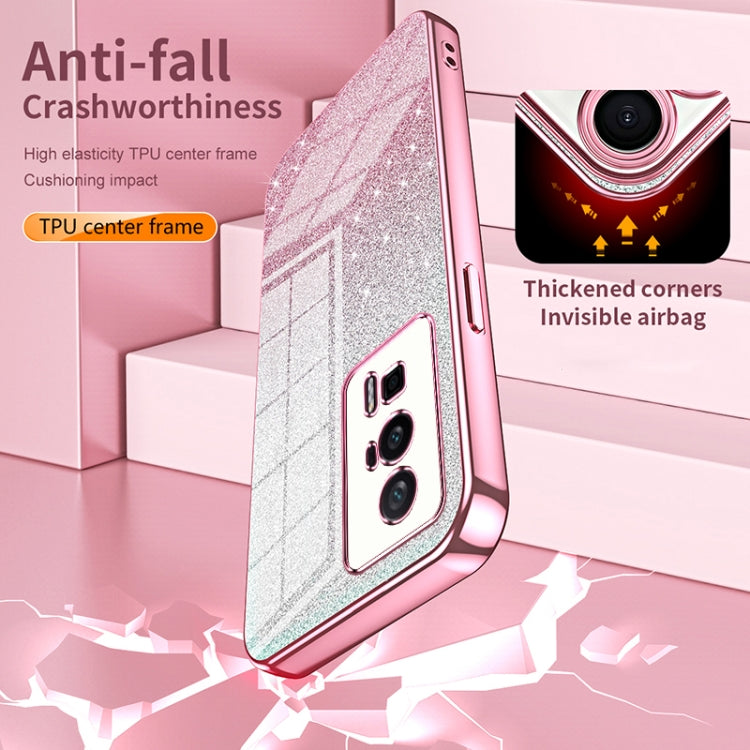 For Xiaomi Mi CC9 Pro / Mi Note 10 Gradient Glitter Powder Electroplated Phone Case(Pink) - Xiaomi Cases by PMC TechLife | Online Shopping South Africa | PMC TechLife