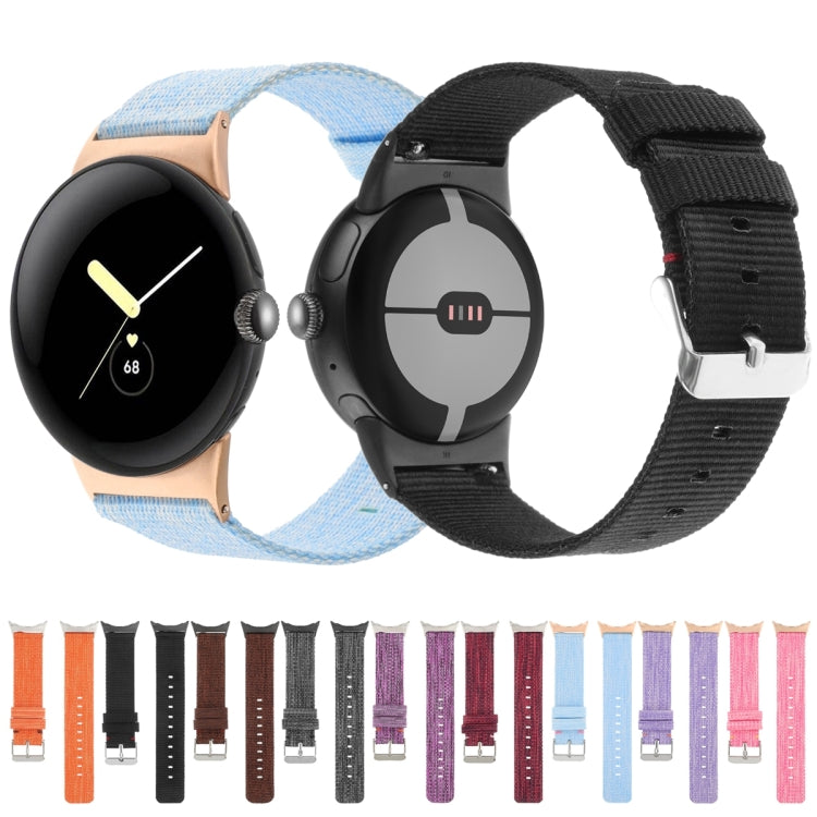 For Google Pixel Watch 2 / Pixel Watch Nylon Canvas Watch Band(Pink) - free shipping - PMc TechLife - Order now!