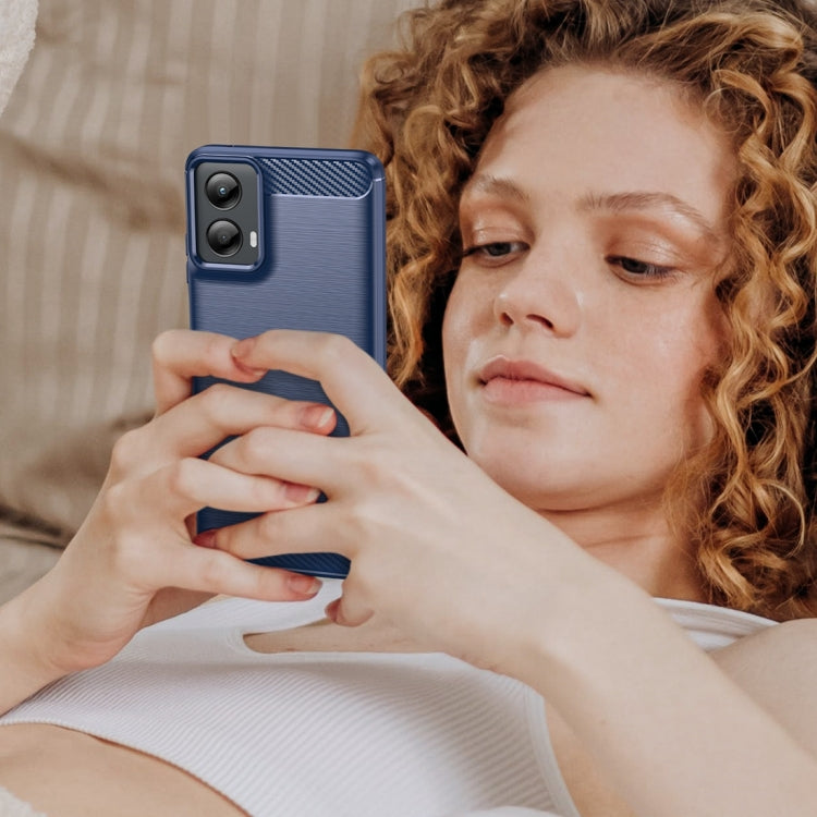 For Motorola Moto G 5G 2024 Brushed Texture Carbon Fiber TPU Phone Case(Blue) - Motorola Cases by PMC Jewellery | Online Shopping South Africa | PMC Jewellery | Buy Now Pay Later Mobicred