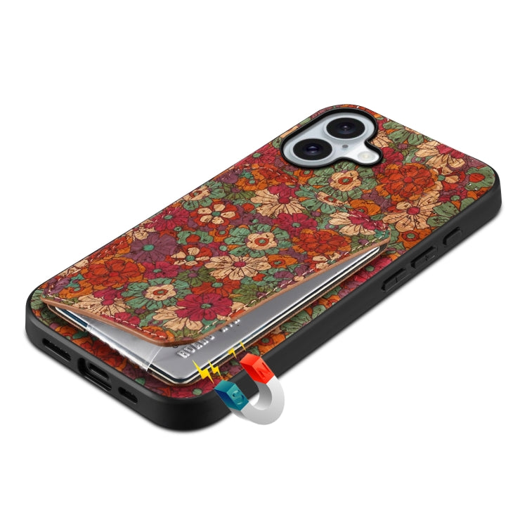 For iPhone 16 Dual Card Slot Holder Phone Case(Summer Red) - iPhone 16 Cases by PMC TechLife | Online Shopping South Africa | PMC TechLife | Buy Now Pay Later Mobicred