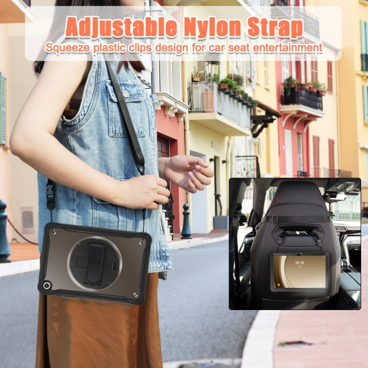 For Samsung Galaxy Tab A9+ X210/X215 Powerful Sailor Hand Grip Heavy Duty Hybrid Tablet Case with Strap(Clear Black) - free shipping - PMC TechLife - Order now!