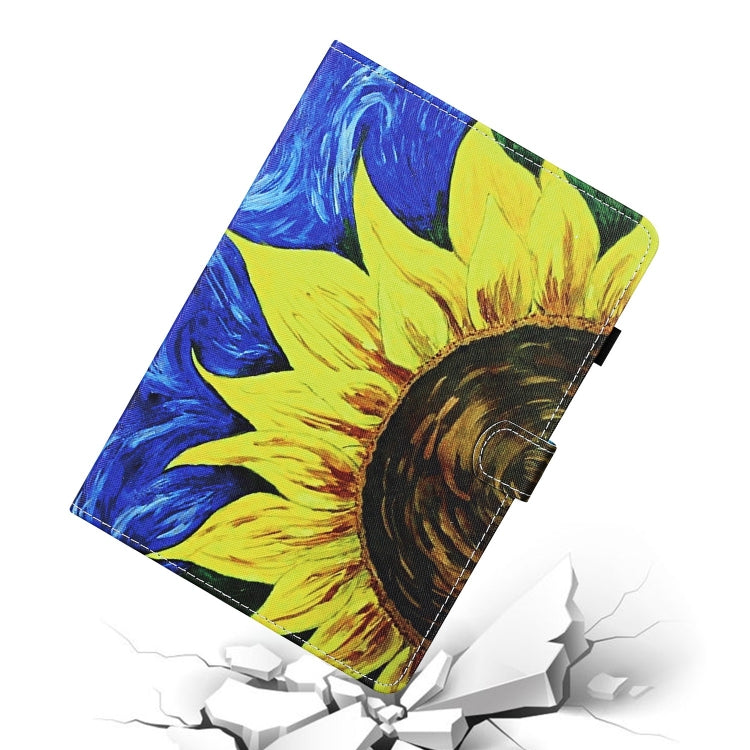 For Lenovo Tab P12 2023 / TB370FU Coloured Drawing Stitching Smart Leather Tablet Case(Sunflower) - Lenovo by PMC TechLife | Online Shopping South Africa | PMC TechLife | Buy Now Pay Later Mobicred
