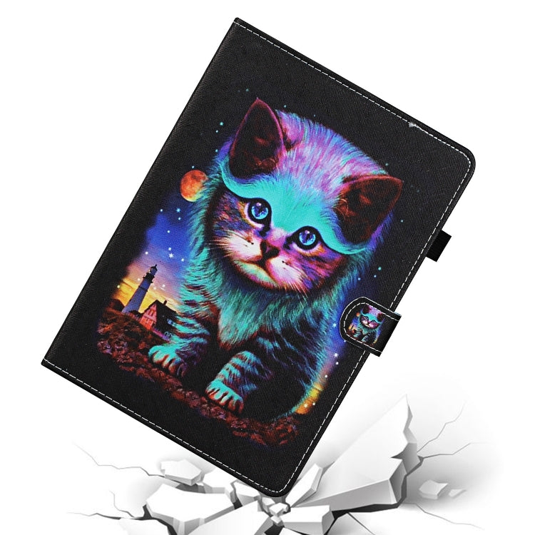 For Lenovo Tab M11/ Xiaoxin Pad 11 2024 Coloured Drawing Stitching Smart Leather Tablet Case(Night Cat) - free shipping - PMC Jewellery - Order now!