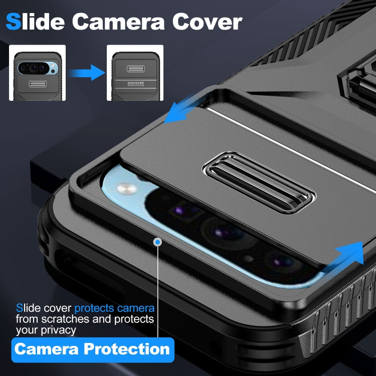 For Google Pixel 9 / Pixel 9 Pro Sliding Camshield Holder Phone Case(Black) - Google Cases by PMC TechLife | Online Shopping South Africa | PMC TechLife | Buy Now Pay Later Mobicred
