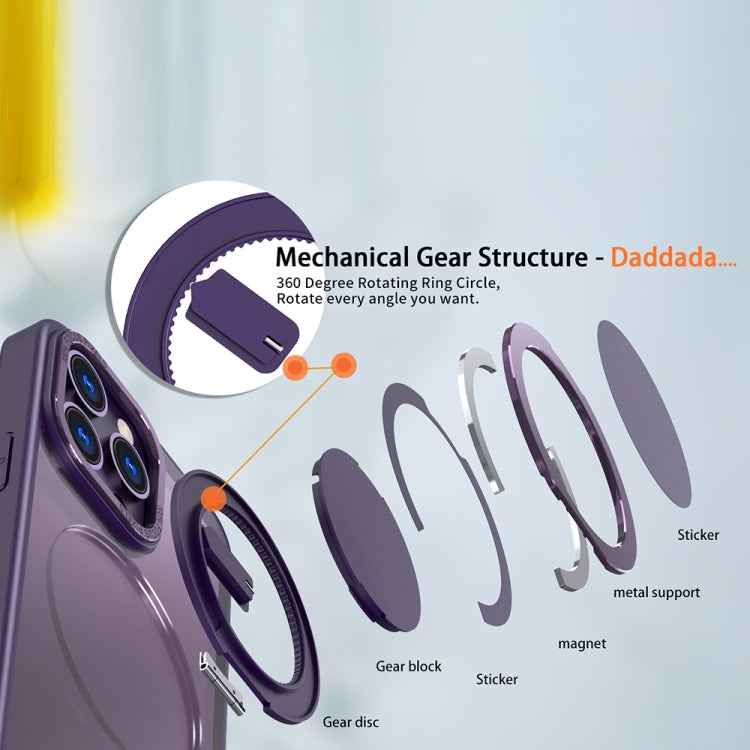 For iPhone 13 Pro 360-degree Rotating MagSafe Magnetic Holder Phone Case(Purple) - iPhone 13 Pro Cases by PMC TechLife | Online Shopping South Africa | PMC TechLife