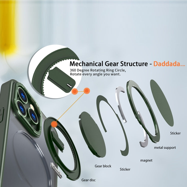 For iPhone 14 Pro 360-degree Rotating MagSafe Magnetic Holder Phone Case(Green) - iPhone 14 Pro Cases by PMC TechLife | Online Shopping South Africa | PMC TechLife