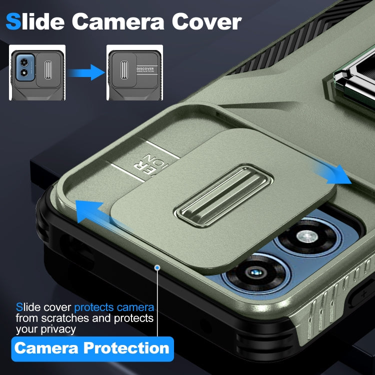 For Motorola Moto G Play 2024 Sliding Camshield Holder Phone Case(Alpine Green) - Motorola Cases by PMC Jewellery | Online Shopping South Africa | PMC Jewellery | Buy Now Pay Later Mobicred