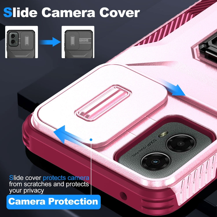For Motorola Moto G 5G 2024 Sliding Camshield Holder Phone Case(Pink + Rose Red) - Motorola Cases by PMC Jewellery | Online Shopping South Africa | PMC Jewellery | Buy Now Pay Later Mobicred