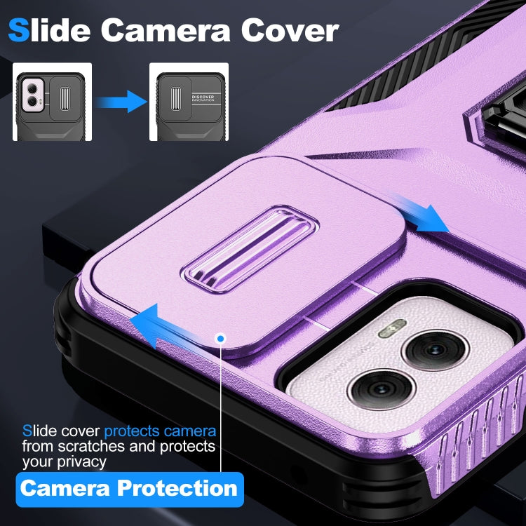 For Motorola Moto G Power 2024 Sliding Camshield Holder Phone Case(Purple) - free shipping - PMC Jewellery - Order now!