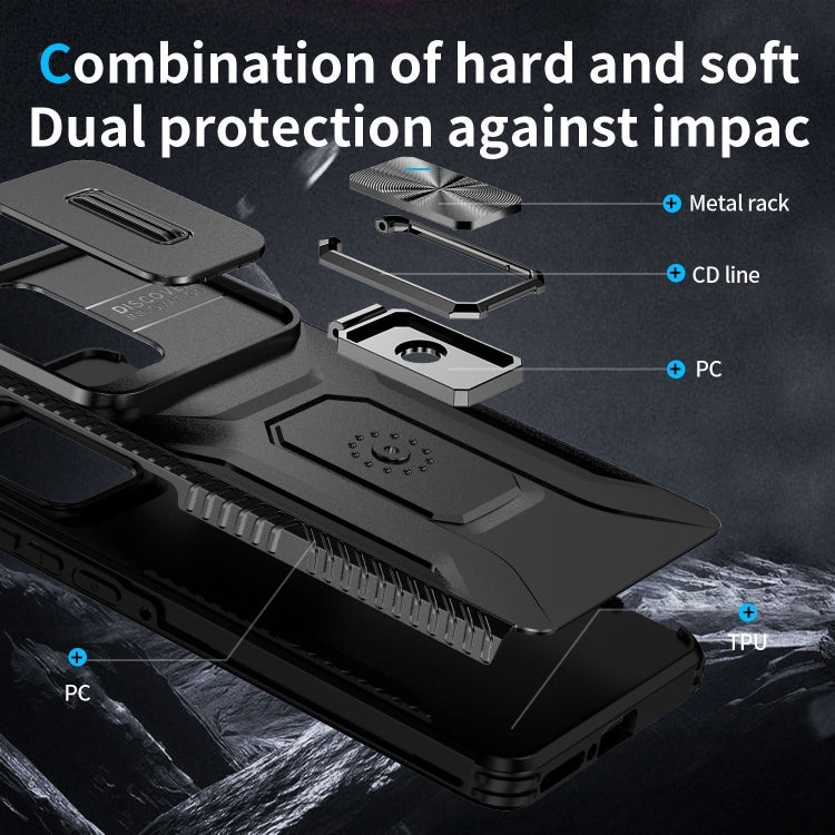 For Motorola Edge 5G 2024 Sliding Camshield Holder Phone Case(Black) - free shipping - PMC Jewellery - Order now!