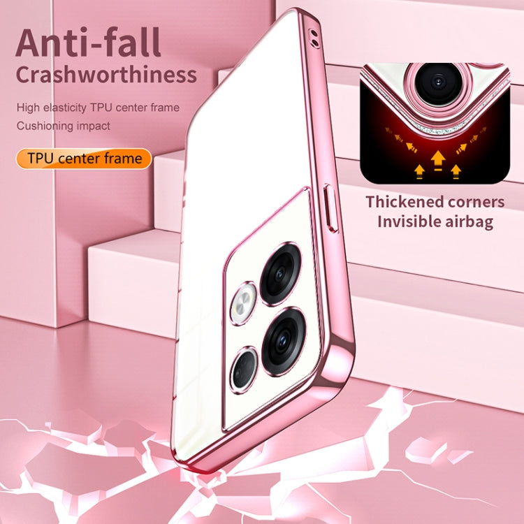 For OPPO Reno8 Pro+ Transparent Plating Fine Hole Phone Case(Silver) - OPPO Cases by PMC TechLife | Online Shopping South Africa | PMC TechLife | Buy Now Pay Later Mobicred