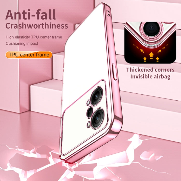 For OPPO K10 Pro Transparent Plating Fine Hole Phone Case(Blue) - OPPO Cases by PMC TechLife | Online Shopping South Africa | PMC TechLife | Buy Now Pay Later Mobicred