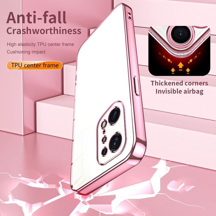 For OPPO Find X5 Pro Transparent Plating Fine Hole Phone Case(Black) - free shipping - PMC TechLife - Order now!