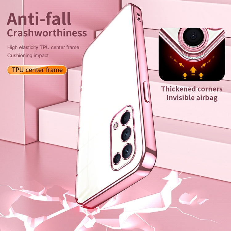 For OPPO Reno5 4G/5G / Reno5 K Transparent Plating Fine Hole Phone Case(Purple) - OPPO Cases by PMC TechLife | Online Shopping South Africa | PMC TechLife | Buy Now Pay Later Mobicred