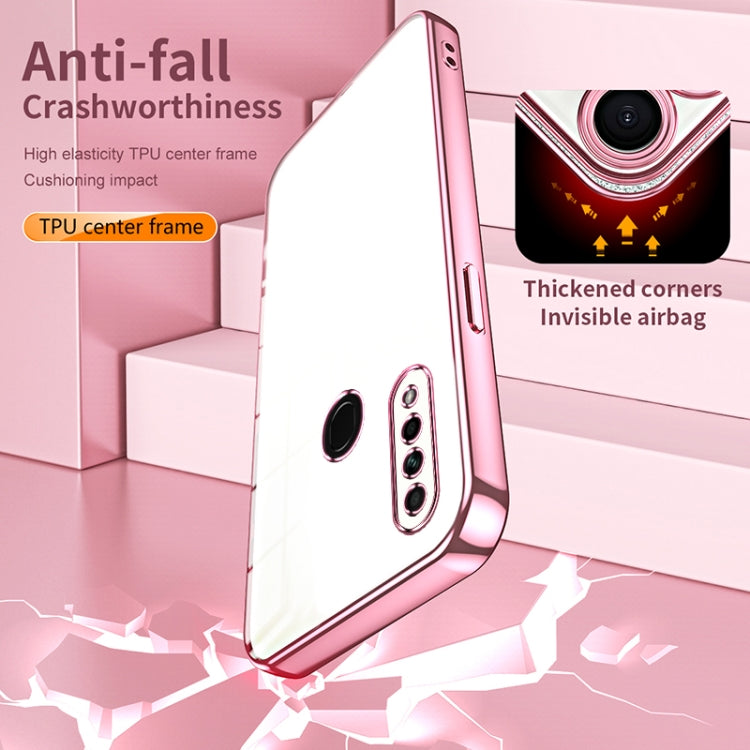 For OPPO A8 / A31 2020 Transparent Plating Fine Hole Phone Case(Gold) - OPPO Cases by PMC TechLife | Online Shopping South Africa | PMC TechLife | Buy Now Pay Later Mobicred