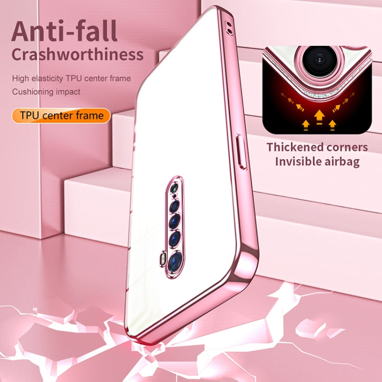 For OPPO Reno2 Transparent Plating Fine Hole Phone Case(Pink) - OPPO Cases by PMC TechLife | Online Shopping South Africa | PMC TechLife | Buy Now Pay Later Mobicred