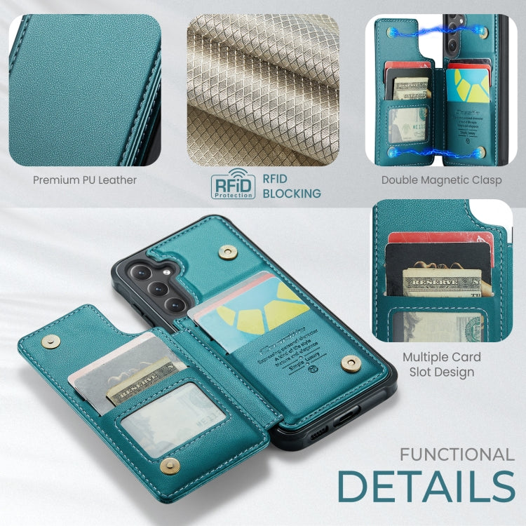 For Samsung Galaxy S24+ 5G CaseMe C22 PC+TPU Business Style RFID Anti-theft Leather Phone Case(Blue Green) - free shipping - PMC Jewellery - Order now!