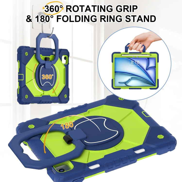 For iPad Air 11 2024 Contrast Color Robot Silicone Hybrid PC Tablet Case(Navy Yellow Green) - iPad Air 11 2024 Cases by PMC TechLife | Online Shopping South Africa | PMC TechLife | Buy Now Pay Later Mobicred