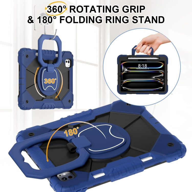 For iPad Pro 11 2024 Contrast Color Robot Silicone Hybrid PC Tablet Case(Navy Black) - iPad Pro 11 2024 Cases by PMC TechLife | Online Shopping South Africa | PMC TechLife | Buy Now Pay Later Mobicred