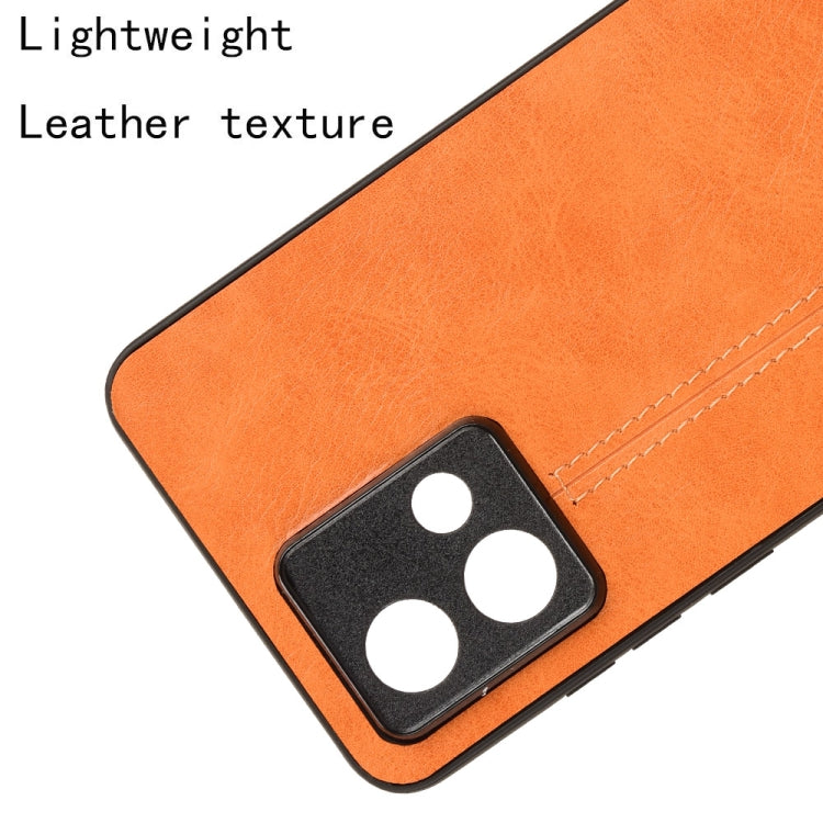 For Motorola Moto G84 5G Cow Pattern Sewing Back Cover Phone Case(Orange) - Motorola Cases by PMC TechLife | Online Shopping South Africa | PMC TechLife