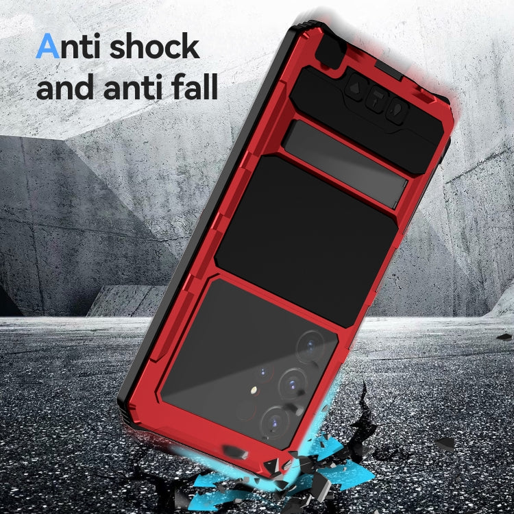 For Samsung Galaxy S24 Ultra 5G R-JUST Life Waterproof Dustproof Shockproof Holder Phone Case(Red) - Galaxy S24 Ultra 5G Cases by R-JUST | Online Shopping South Africa | PMC TechLife | Buy Now Pay Later Mobicred