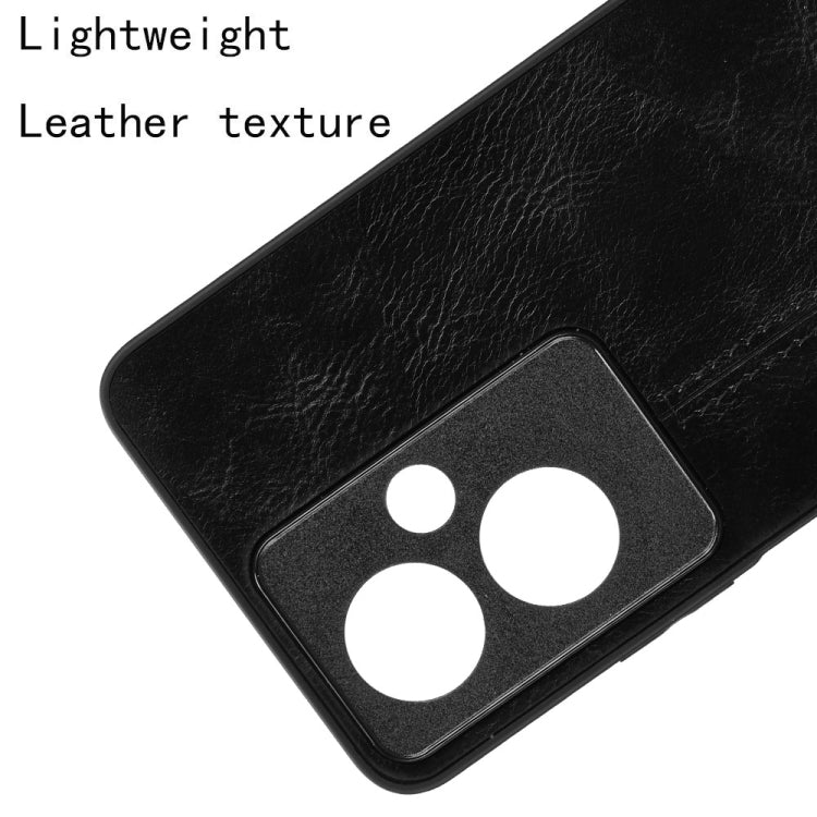 For OPPO A79 5G Cow Pattern Sewing Back Cover Phone Case(Black) - OPPO Cases by PMC TechLife | Online Shopping South Africa | PMC TechLife | Buy Now Pay Later Mobicred