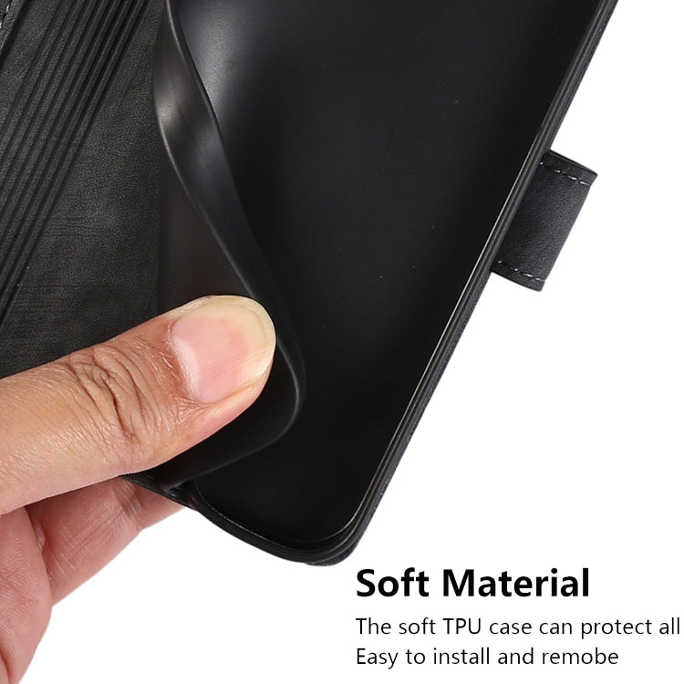 For OPPO A18 / A38 Orchid Butterfly Embossed Leather Phone Case(Black) - A18 Cases by PMC TechLife | Online Shopping South Africa | PMC TechLife | Buy Now Pay Later Mobicred