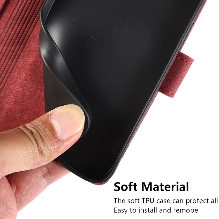 For OPPO A98 5G Orchid Butterfly Embossed Leather Phone Case(Red) - OPPO Cases by PMC TechLife | Online Shopping South Africa | PMC TechLife | Buy Now Pay Later Mobicred