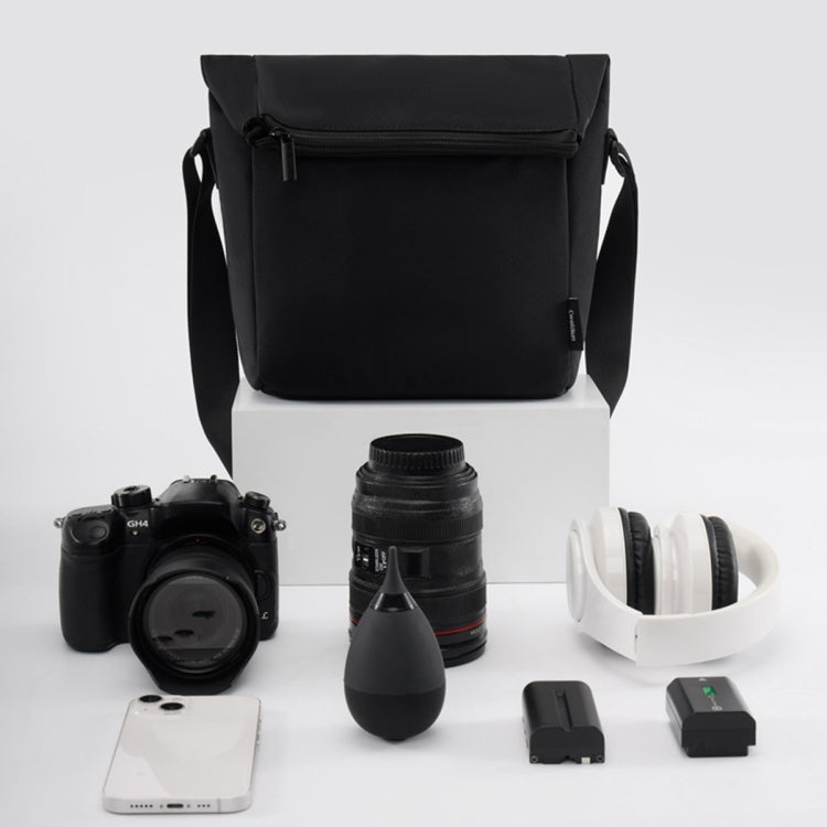 Cwatcun D103 Crossbody Camera Bag Photography Lens Shoulder Bag, Size:22.5 x 19.5 x 8cm(Black) - free shipping - PMC TechLife - Order now!