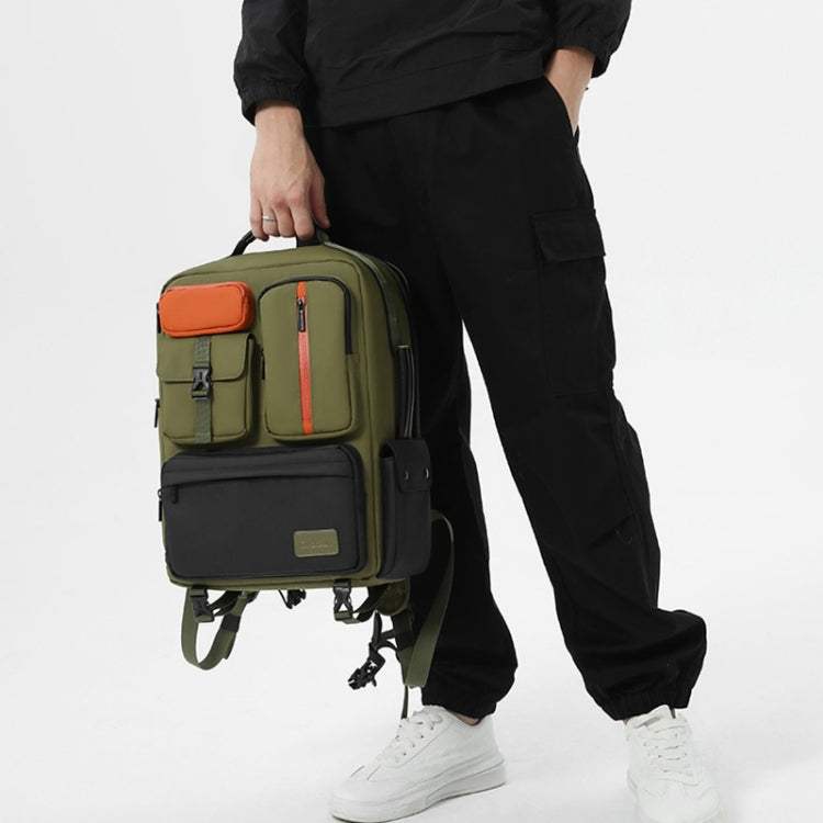 Cwatcun D117 Large Capacity Photography Backpack Shoulders Laptop Camera Bag, Size:43.3 x 33 x 13cm(Army Green) - free shipping - PMC TechLife - Order now!