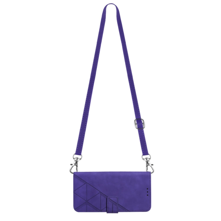 For Motorola Moto G Power 5G 2024 Crossbody 3D Embossed Flip Leather Phone Case(Purple) - Motorola Cases by PMC Jewellery | Online Shopping South Africa | PMC Jewellery | Buy Now Pay Later Mobicred