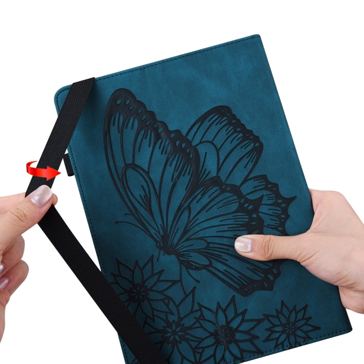 For iPad Pro 13 2024 Big Butterfly Embossed Leather Tablet Case(Blue) - iPad Pro 13 2024 Cases by PMC TechLife | Online Shopping South Africa | PMC TechLife | Buy Now Pay Later Mobicred